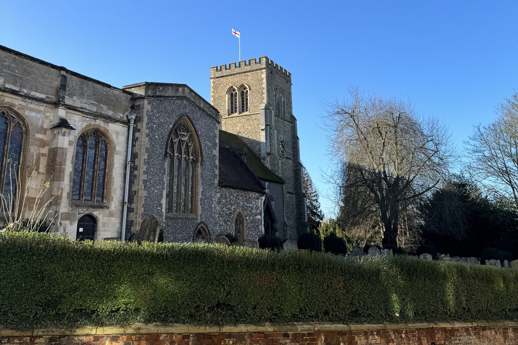 Stone church with blue sky