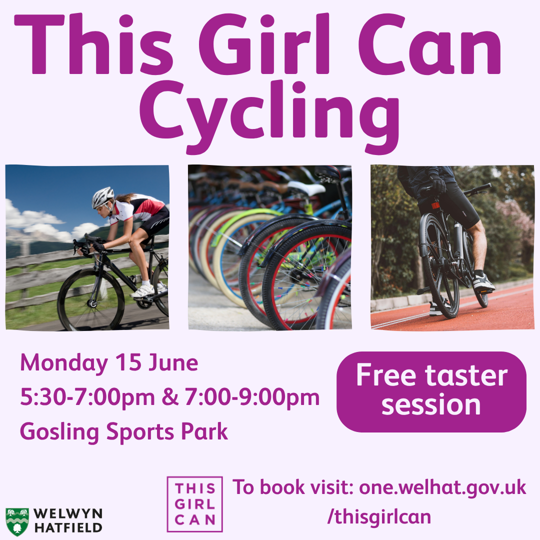 This Girl Can Cycling, free taster session. Monday 15 June 5:30-7:00pm & 7:00 - 9:00pm
Gosling Sports Park