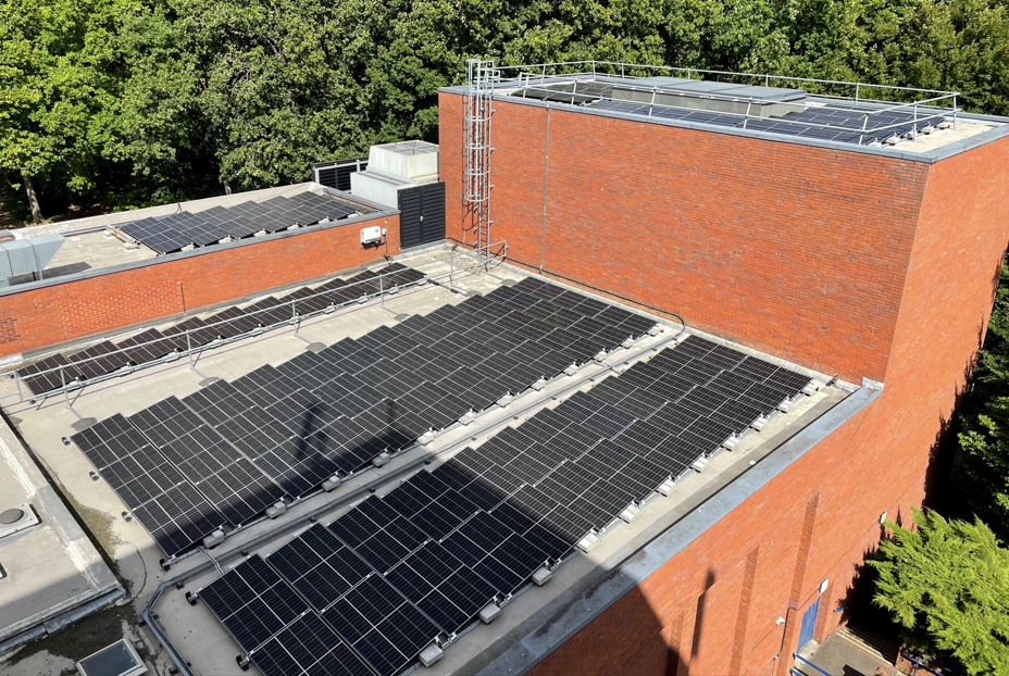 A solar panels on a roof