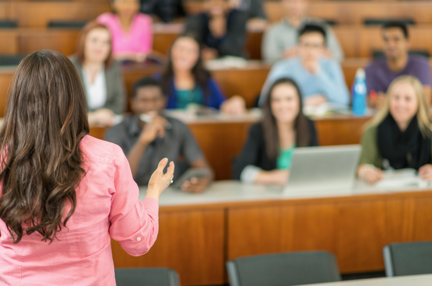 A group of adults at a lecture