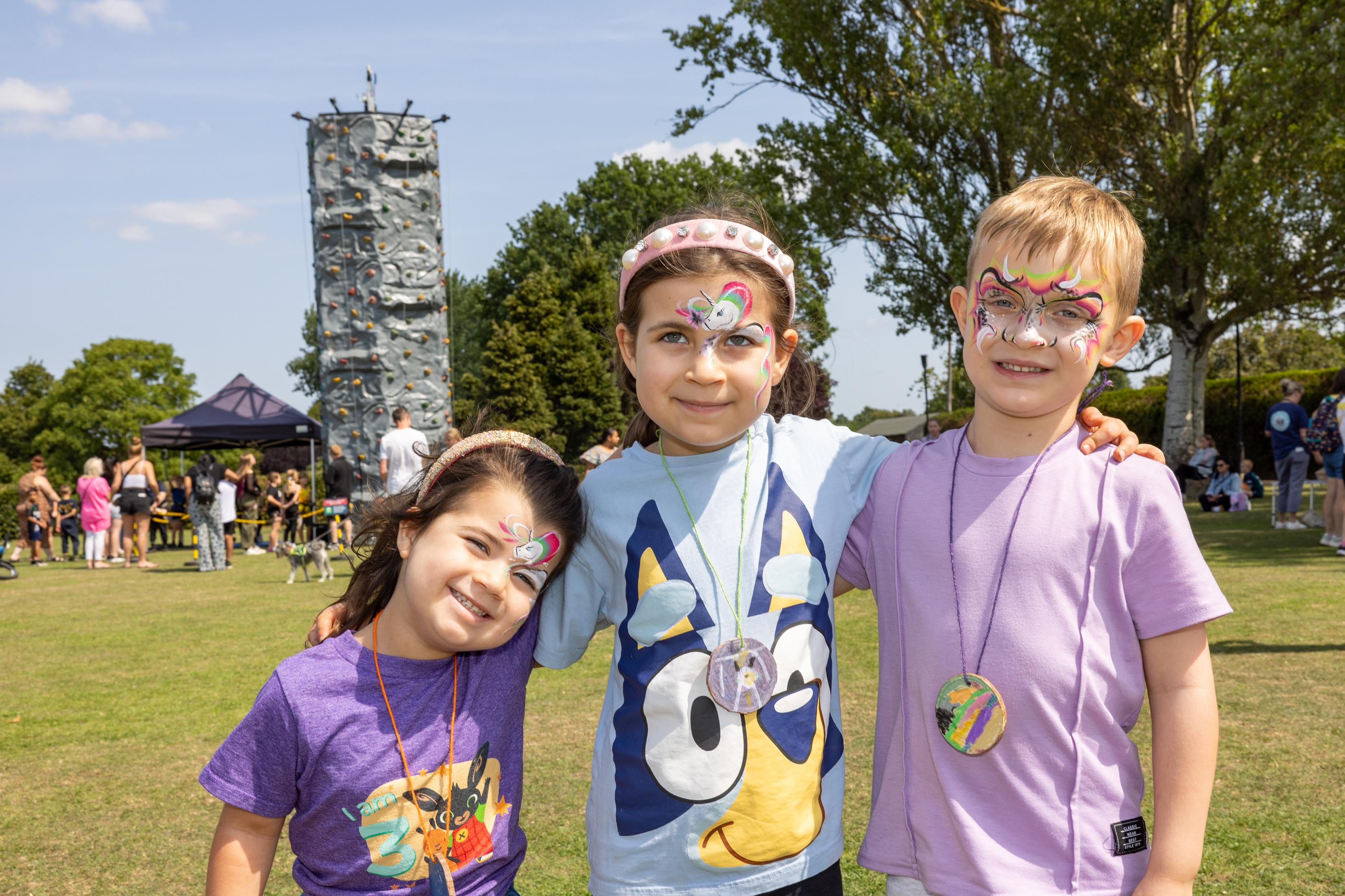 Children with facepaint at Big Summer event