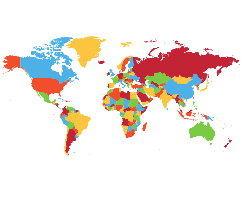 Map of world - colour