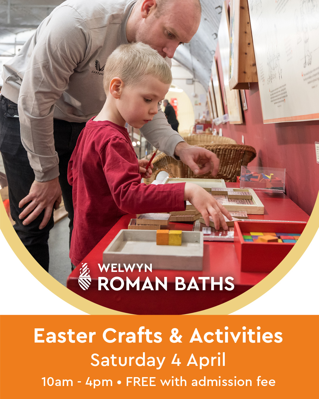 Boy and his dad at the museum