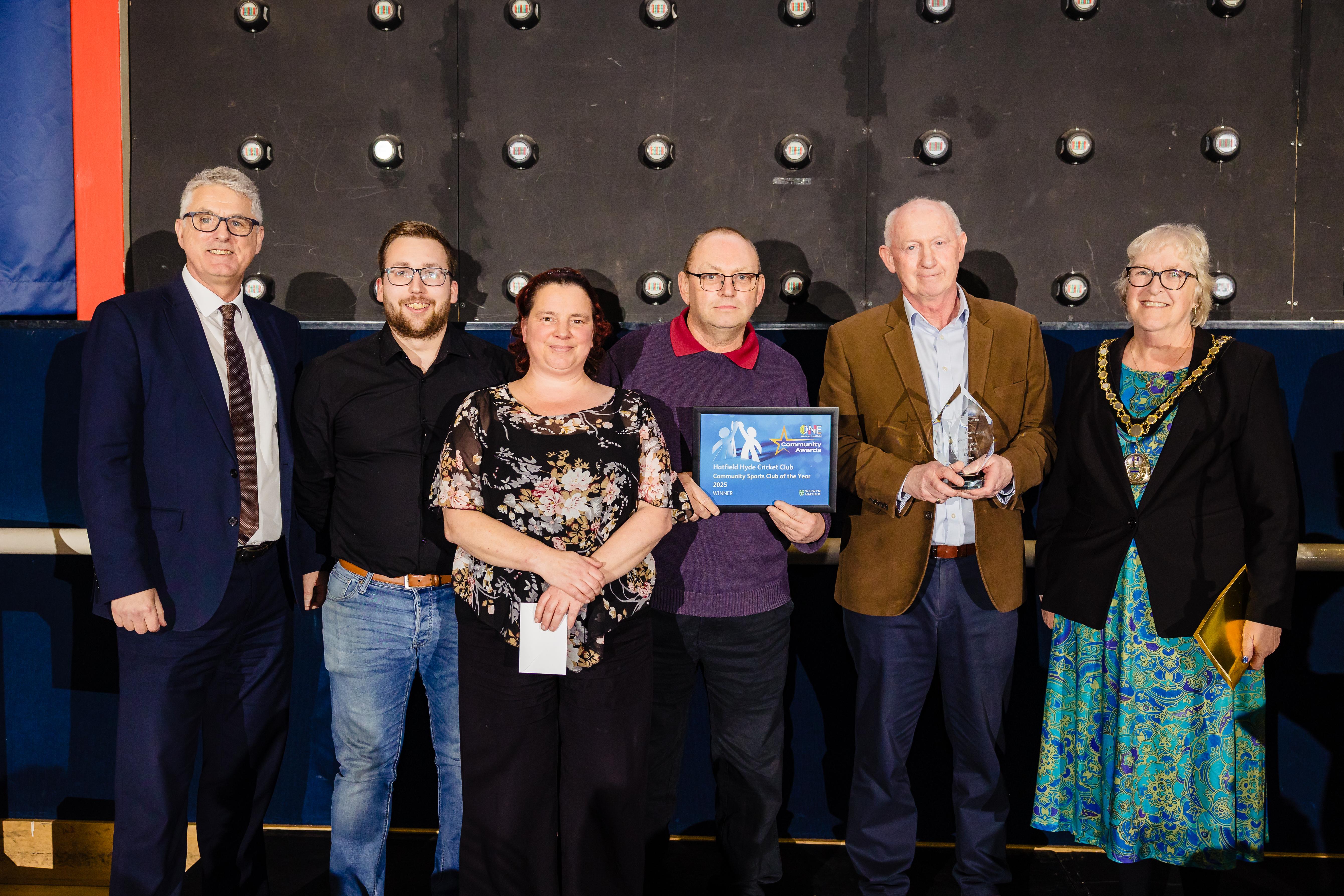 Hatfield hyde cricket club winner of the community sports club of the year award