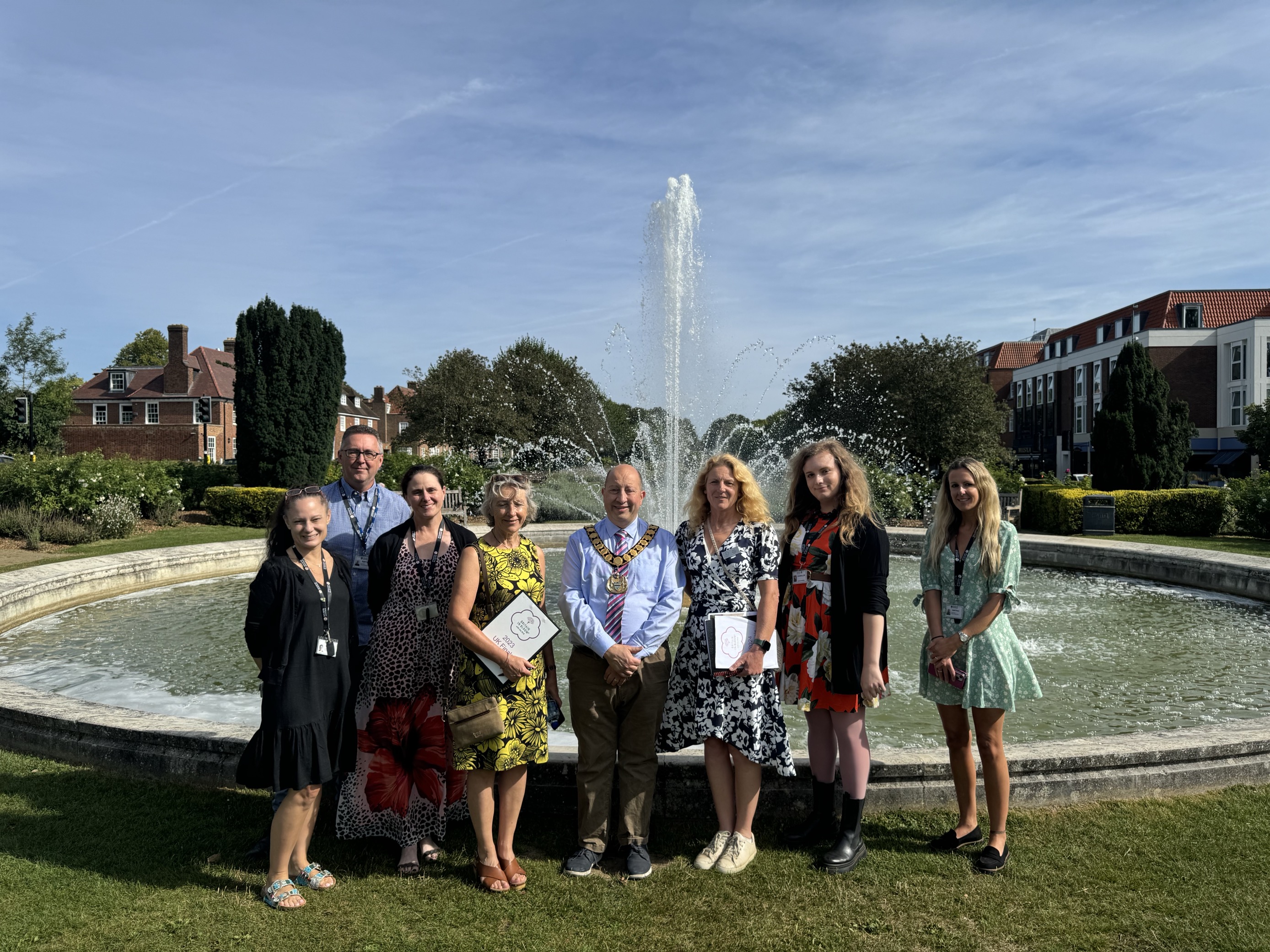 Judges with the Mayor, Cllr Bonfante and council officers.