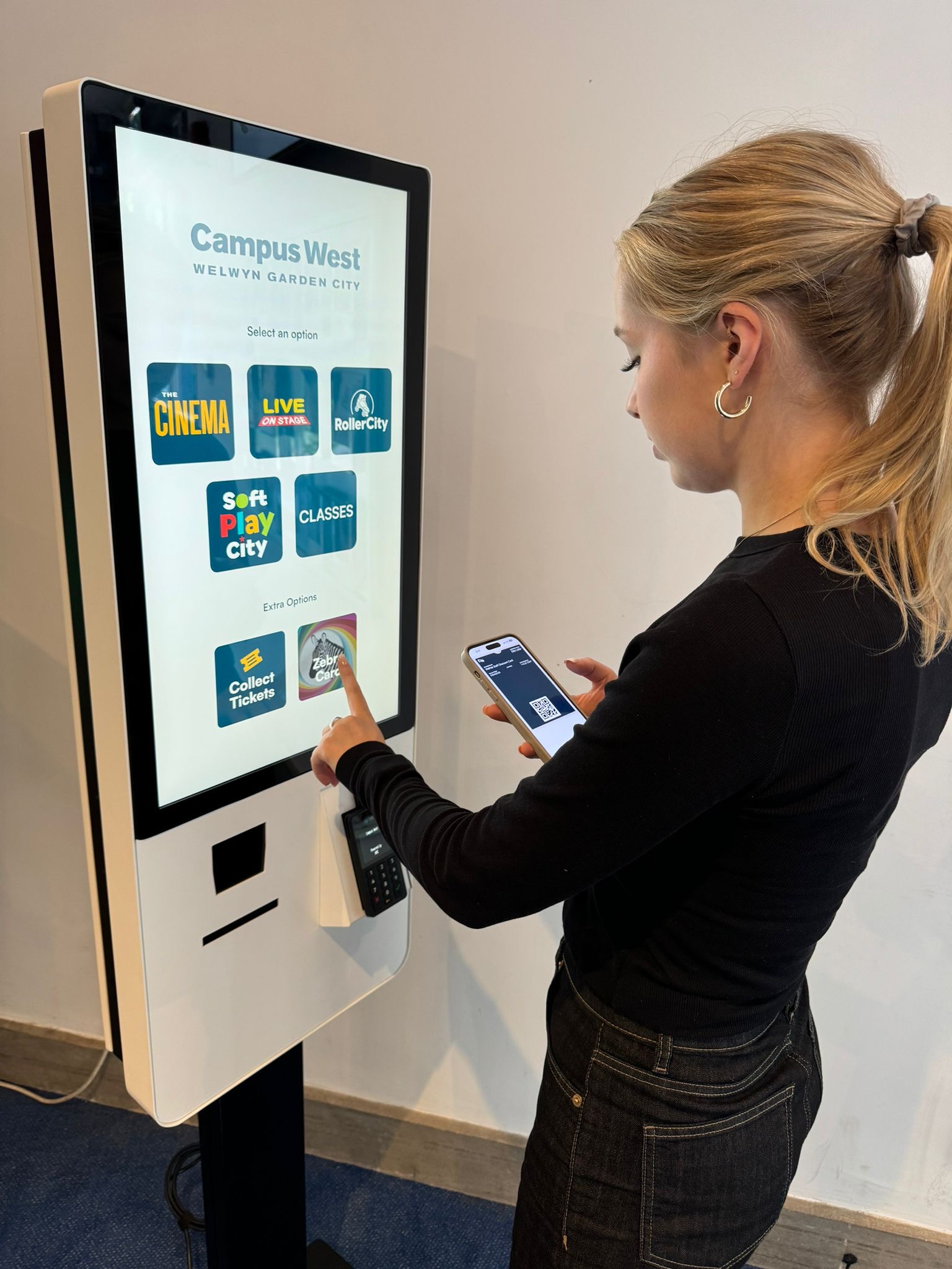 Person using the kiosk
