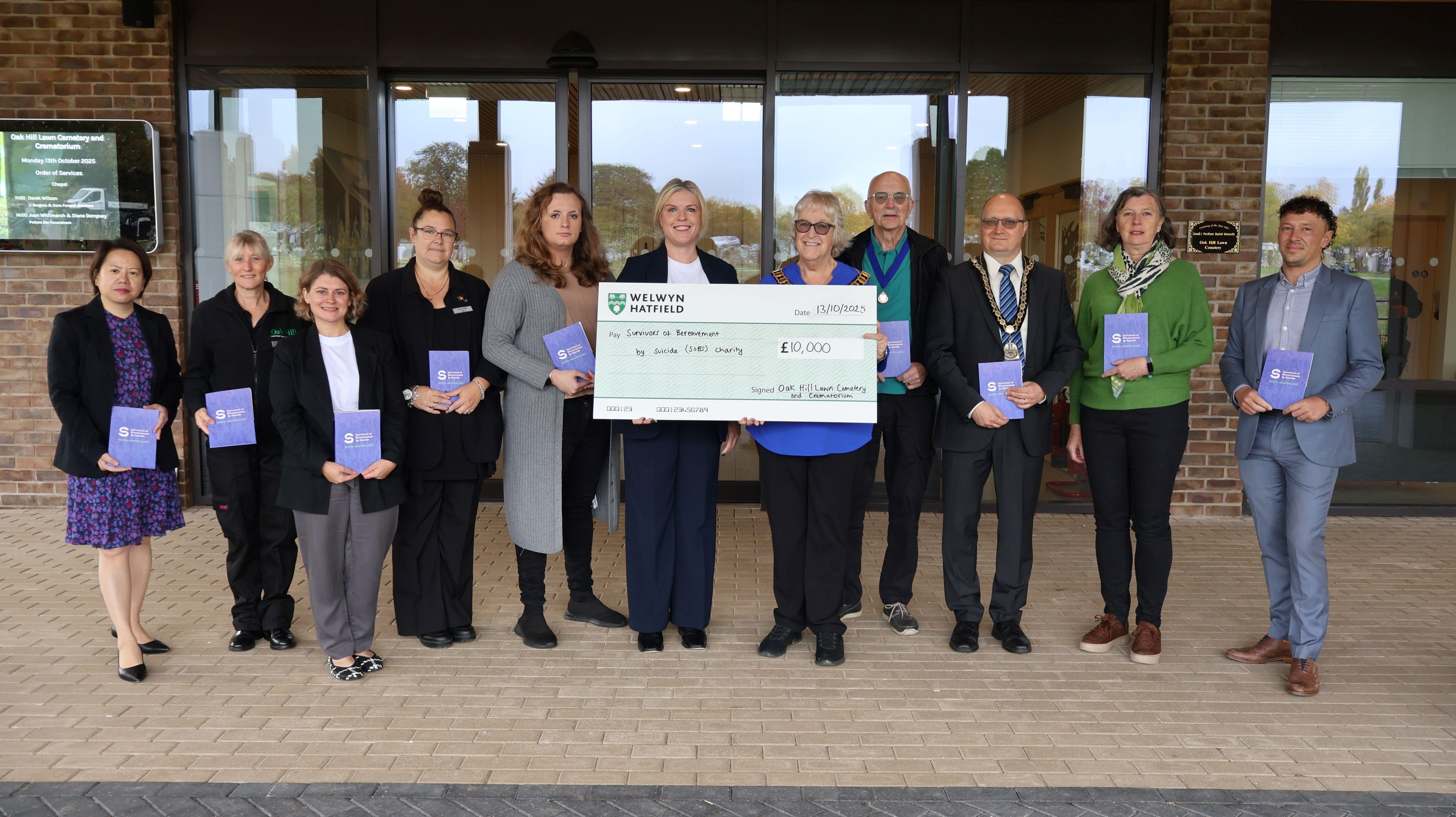 Oak Hill donation to SOBS charity