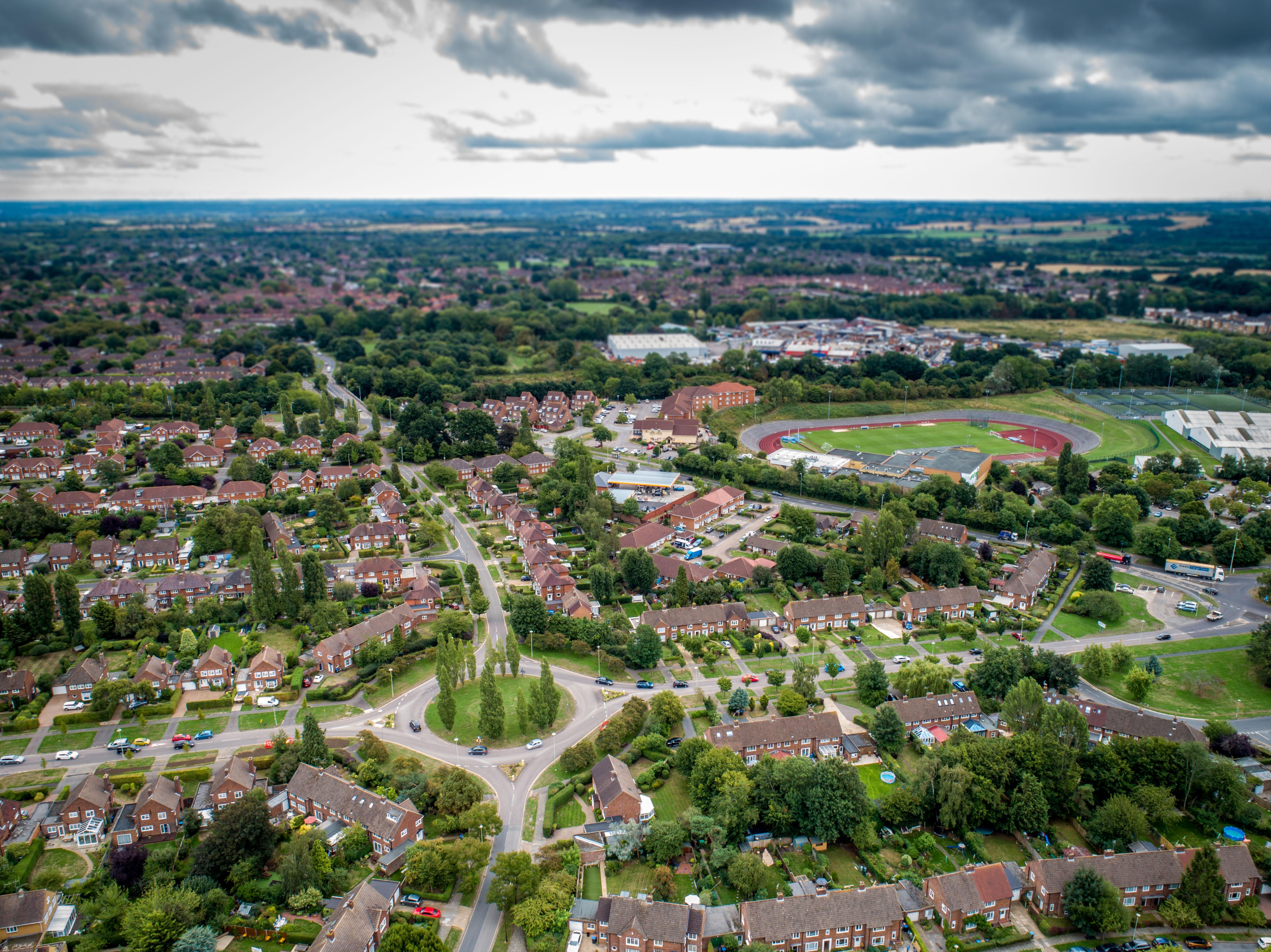 Aerial shot of Stanborough