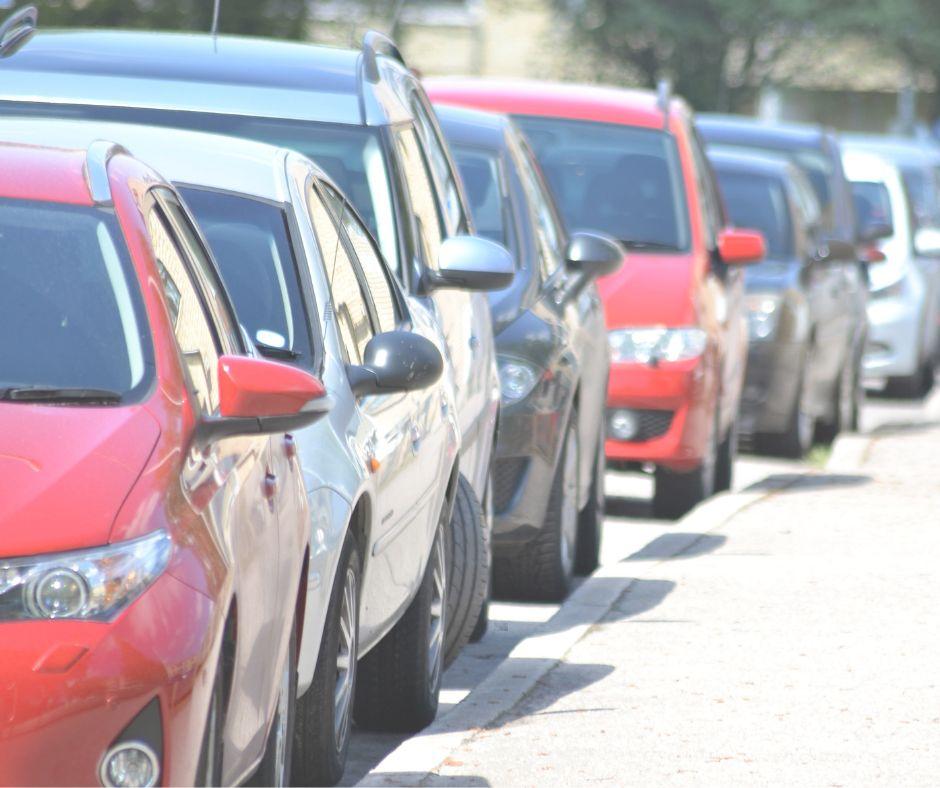 Cars parked on street