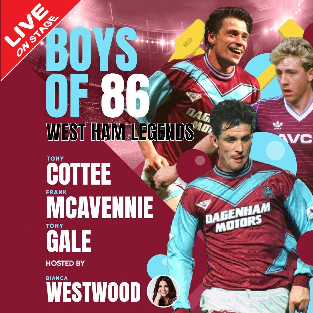 Images of West Ham footballers and the words Boys of 86