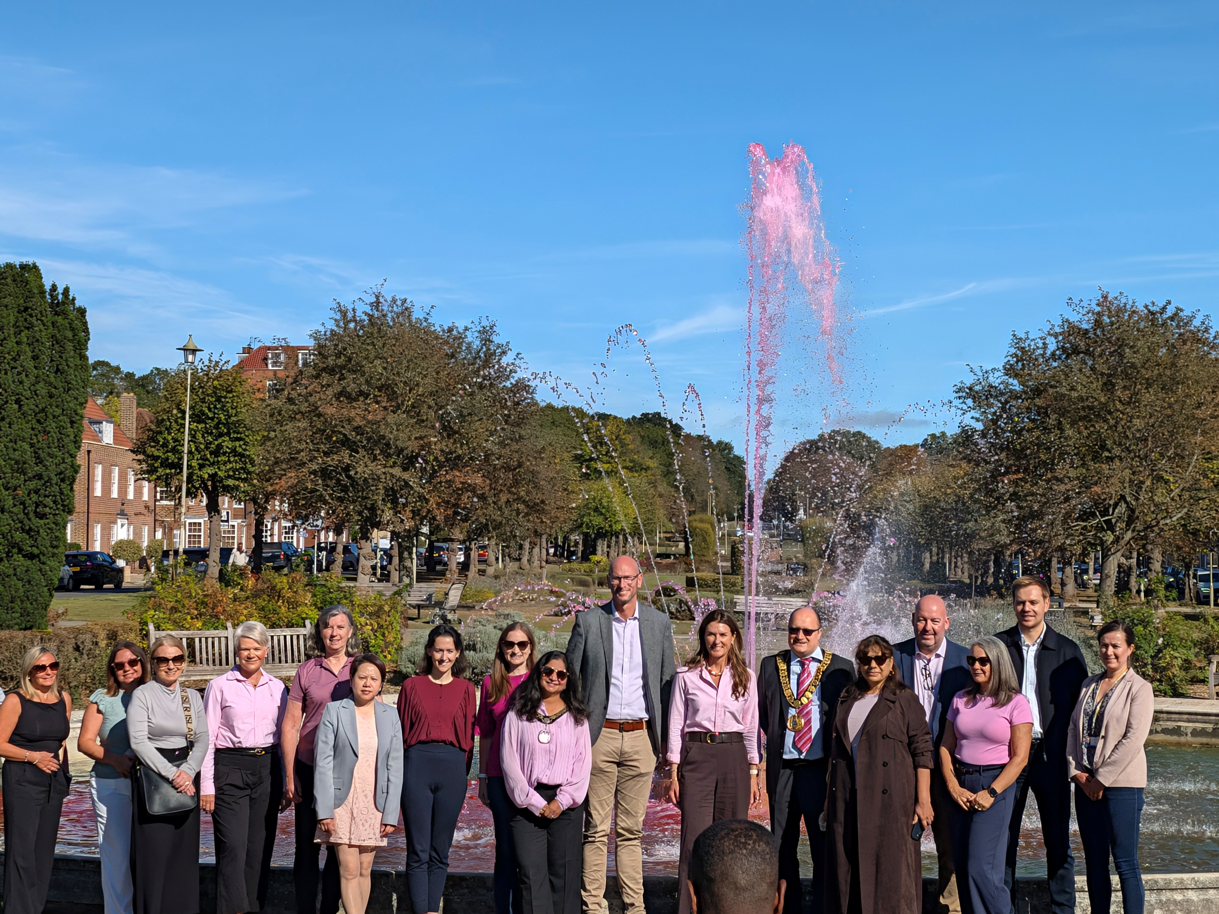 Turning the fountain pink