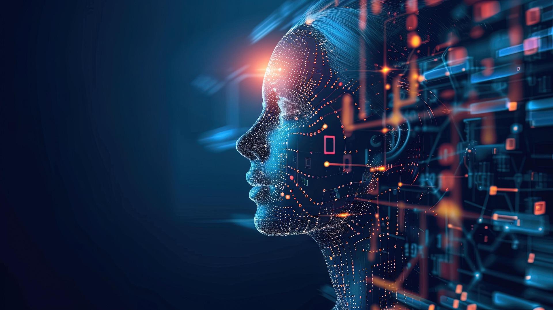 Face made up of computer code