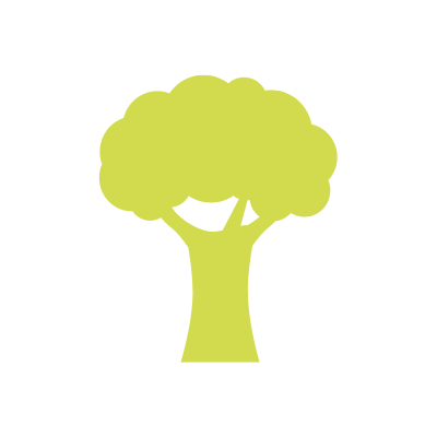 green graphic of a tree
