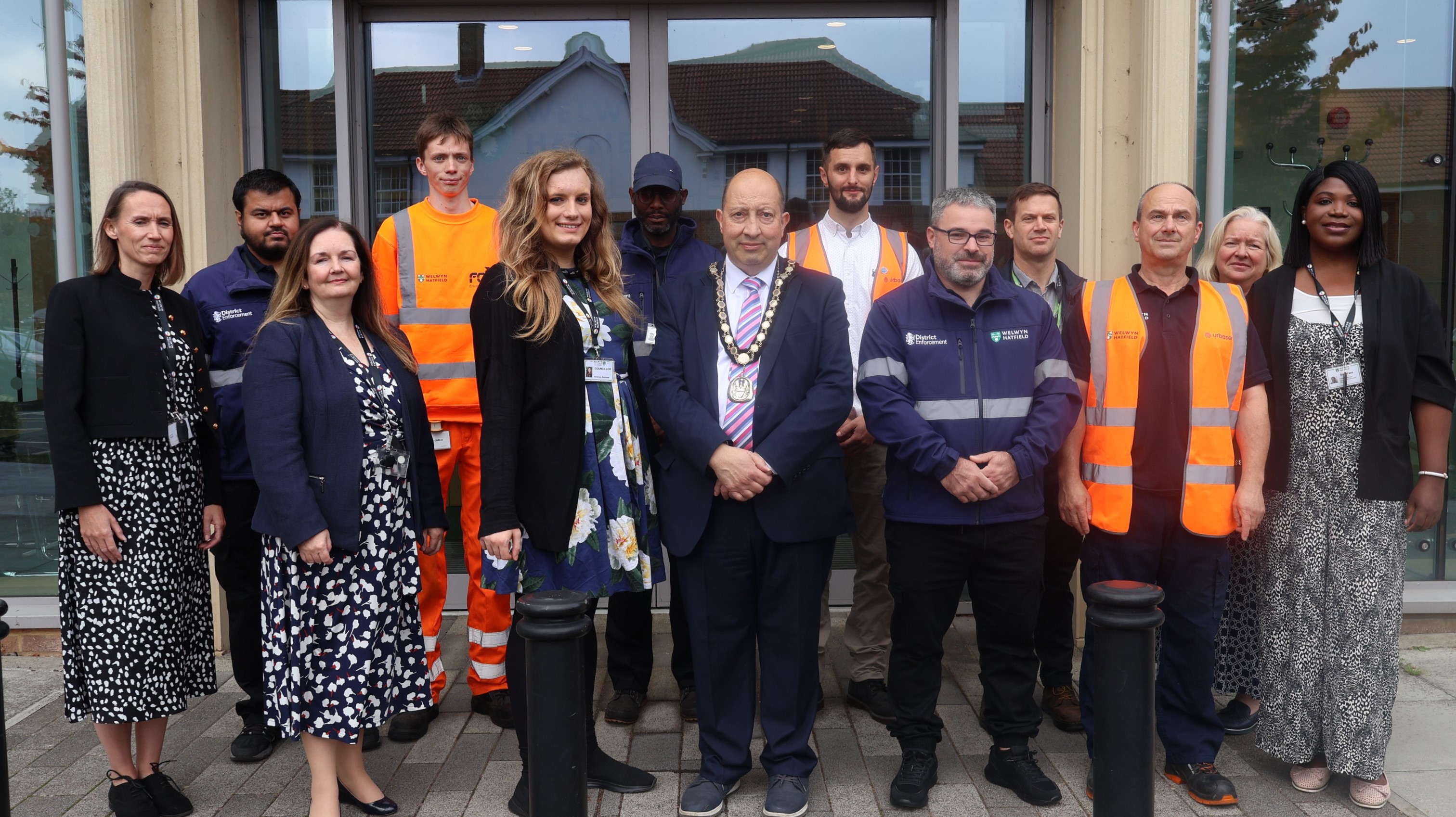 Group pic outside council chamber