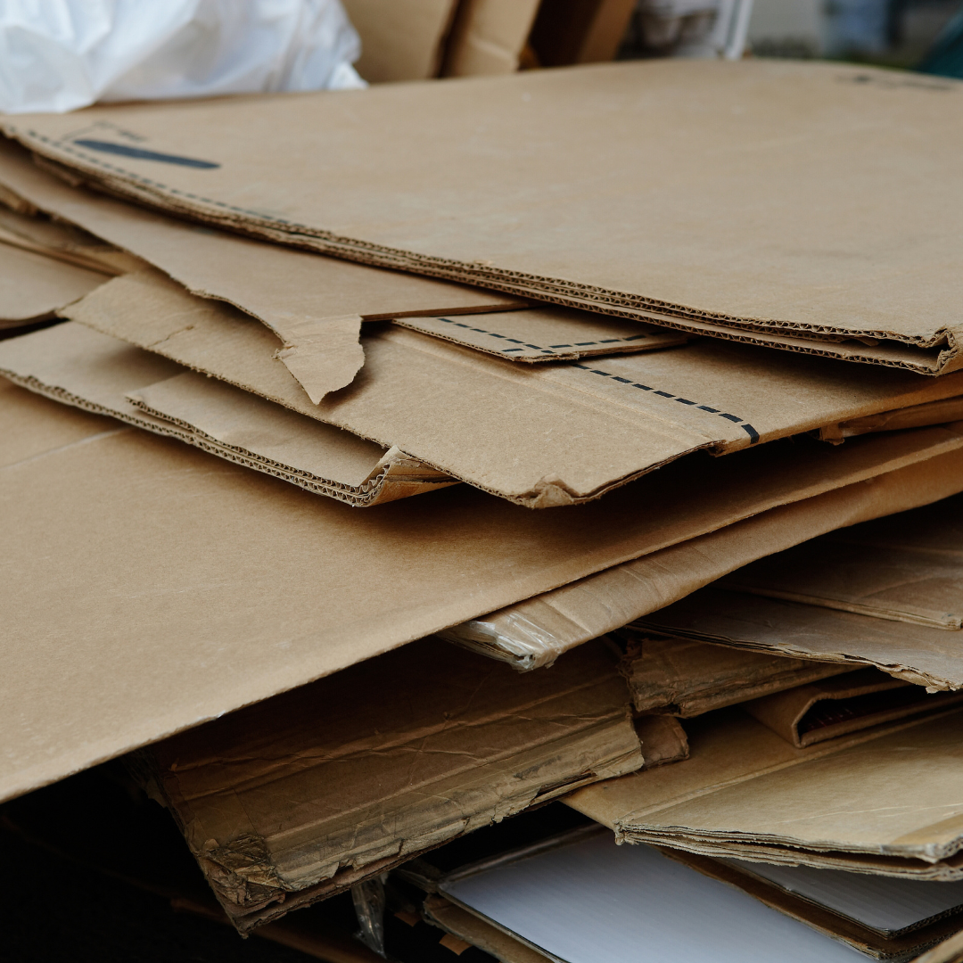cardboard stacked neatly