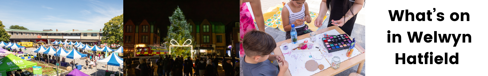 image of hatfield market, of xmas lights and kids painting